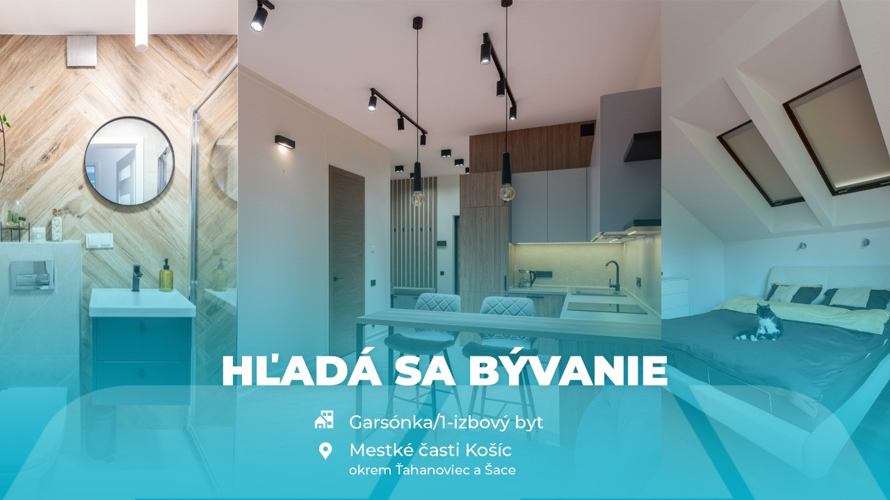 HĽADÁM GARZÓNKU ALEBO 1 IZBOVÝ BYT, NIE LOKALITA ŠACA A ŤAHANOVCE